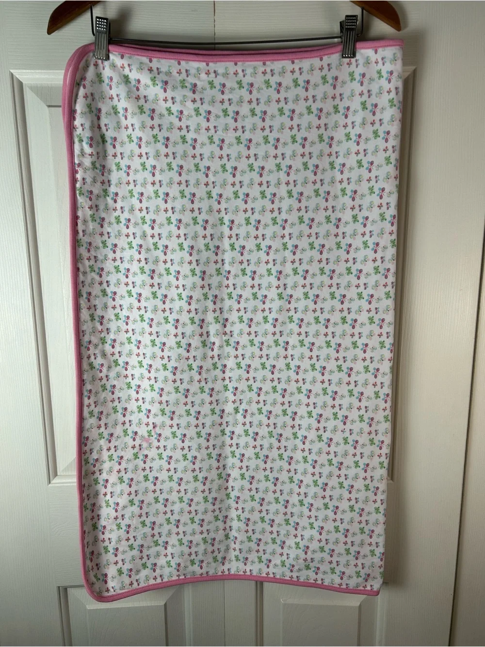 Baby Gap Pink Butterfly Baby Blanket Vintage Y2K 2002 Yellow Green White Blue